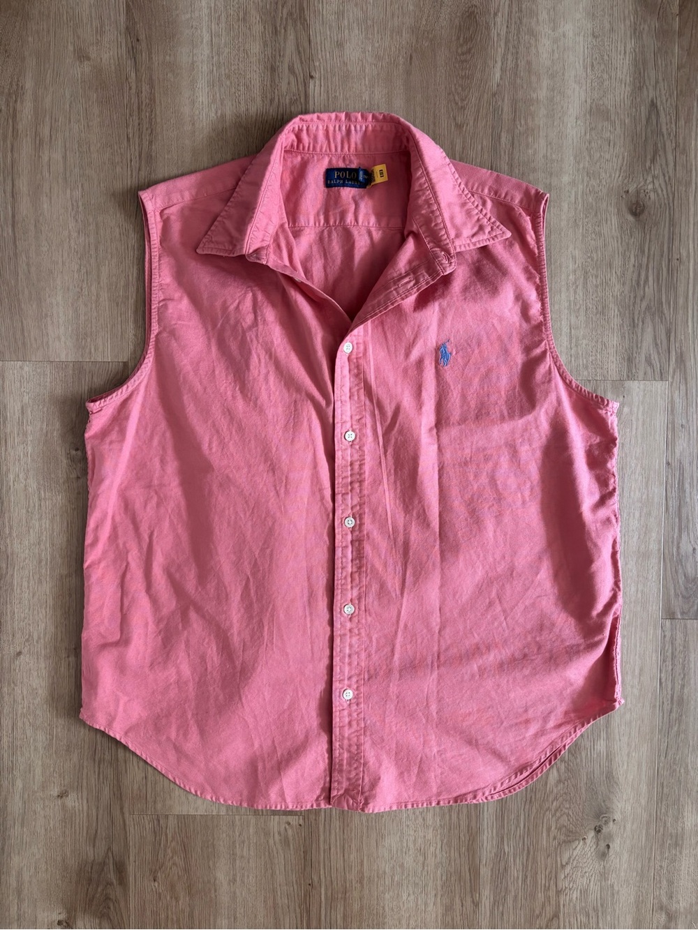 Ralph Lauren Sleeveless Button-Down Shirt Pink Women’s Large